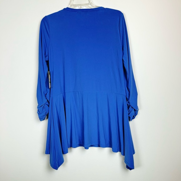 Blue V-Neck Women's Top - Picture 3 of 13